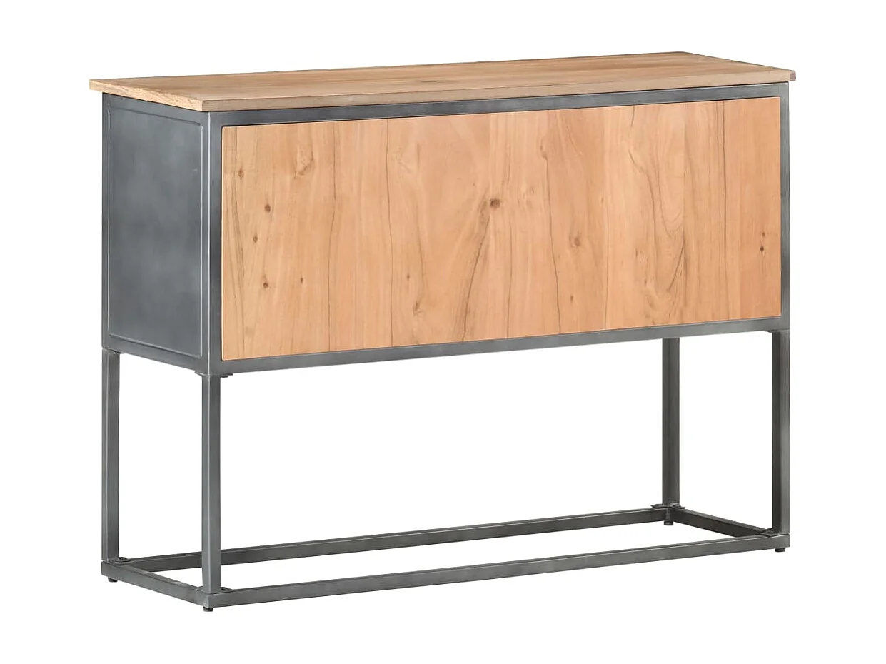 Sideboard Grau 100x30x70 cm Massivholz Akazie