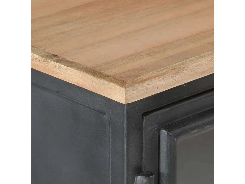 Sideboard Grau 100x30x70 cm Massivholz Akazie