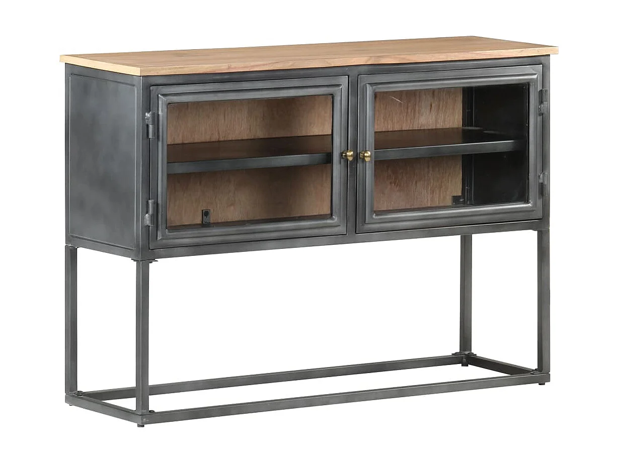 Sideboard Grau 100x30x70 cm Massivholz Akazie