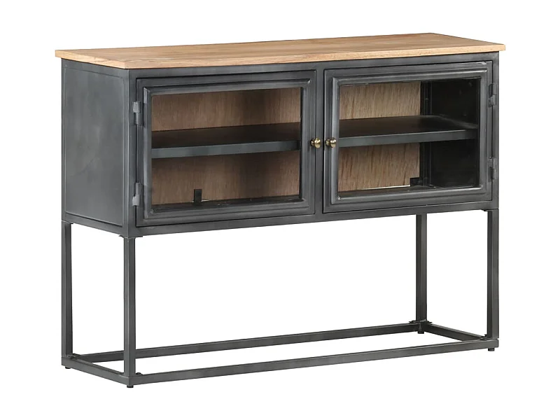 Buffet Gris 100x30x70 cm Bois d'acacia massif