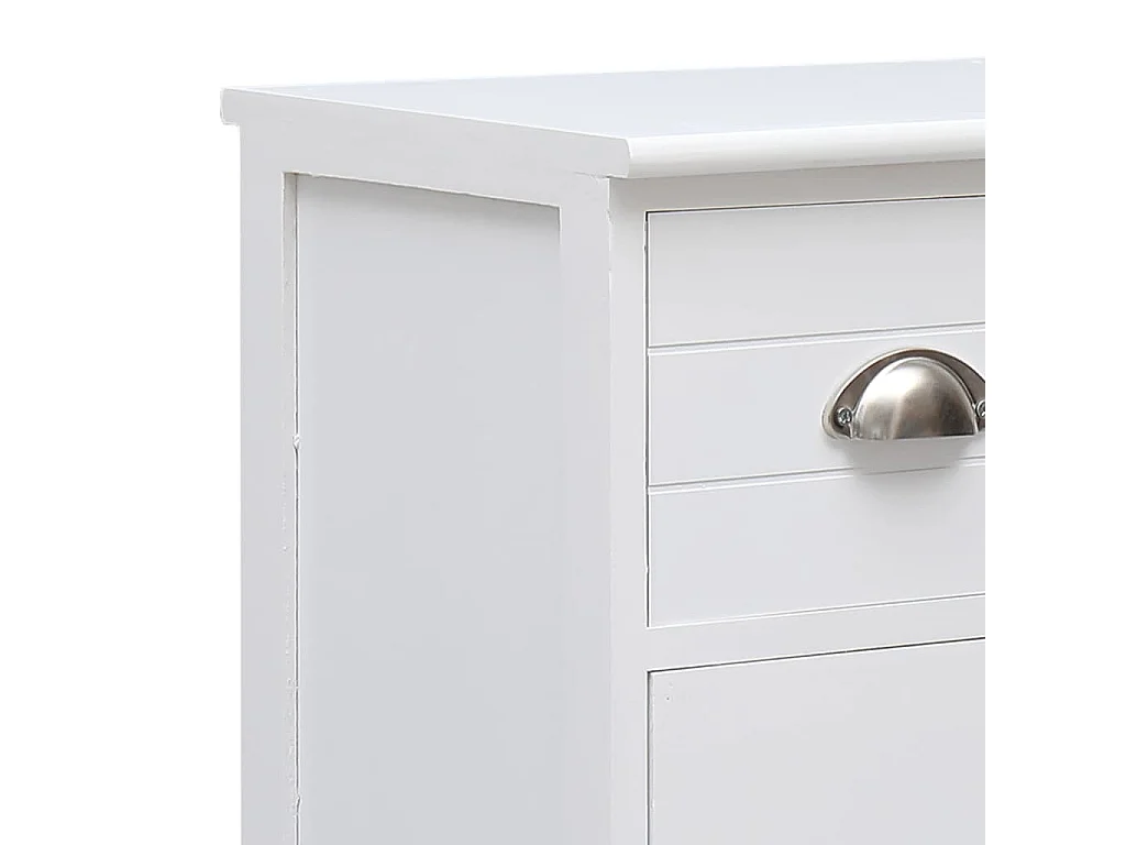 Buffet avec 10 tiroirs Blanc 113x30x79 cm Bois