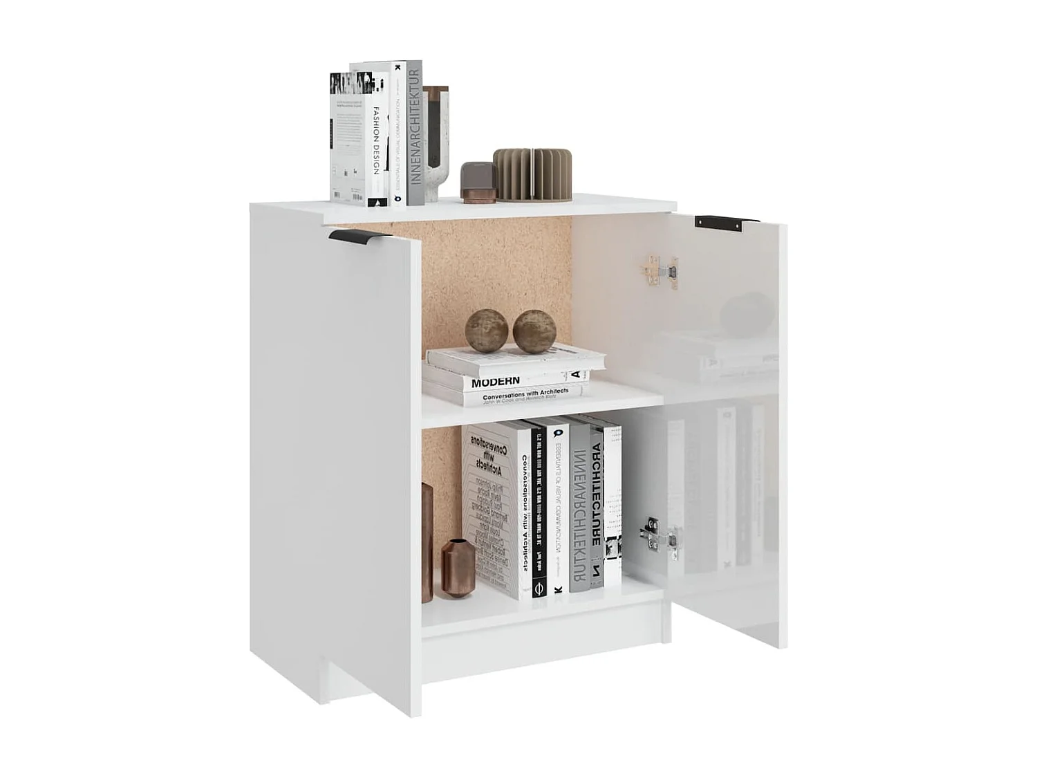 Aparador 60x30x70 cm madeira processada branco brilhante