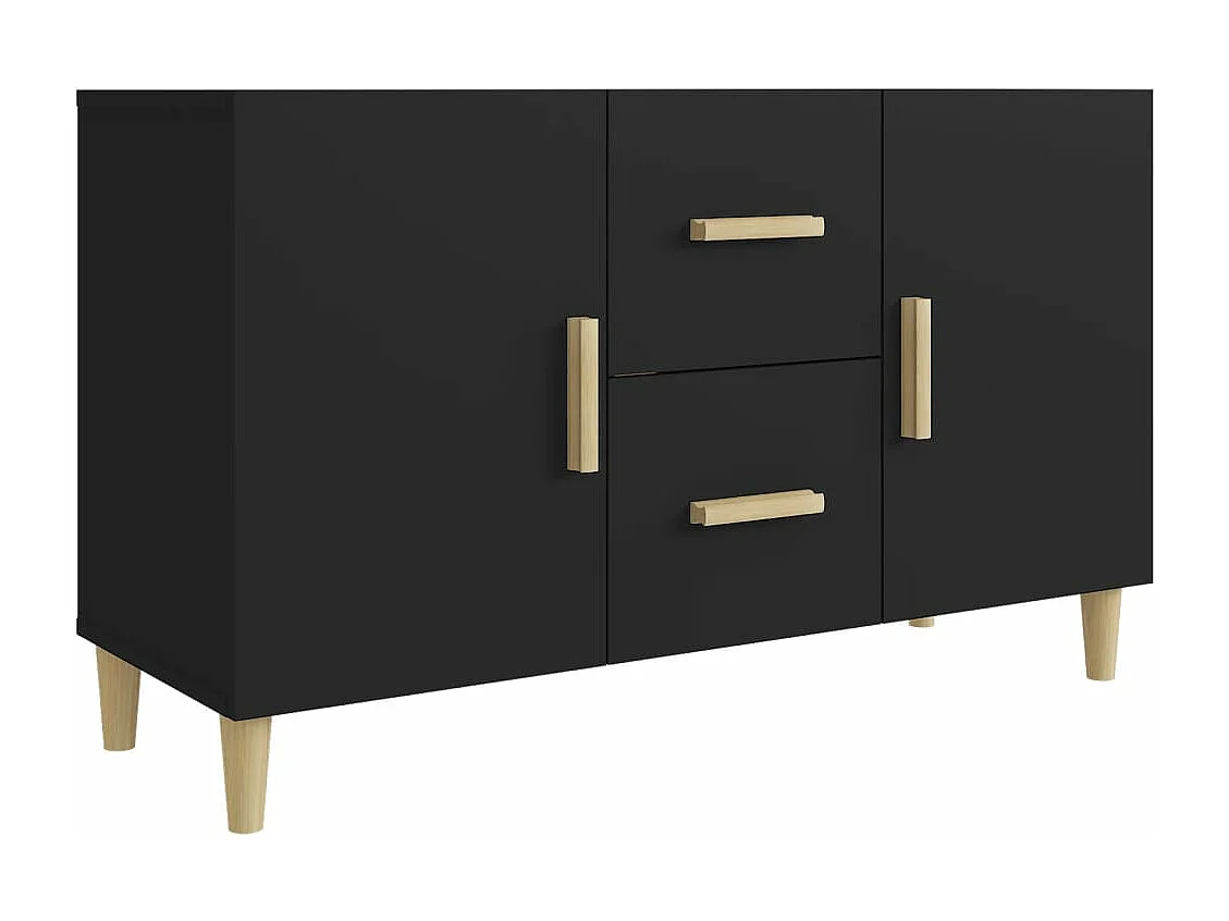 Buffet noir 100x36x60 cm bois d'ingénierie