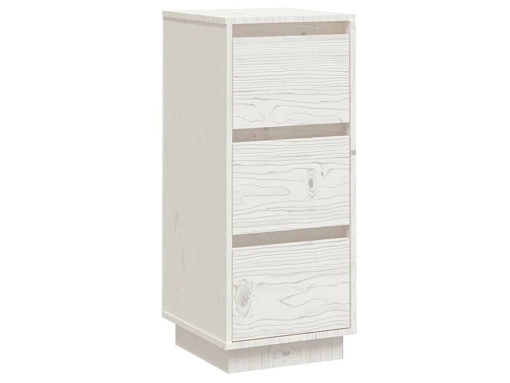 Buffet Blanc 32x34x75 cm Bois massif de pin