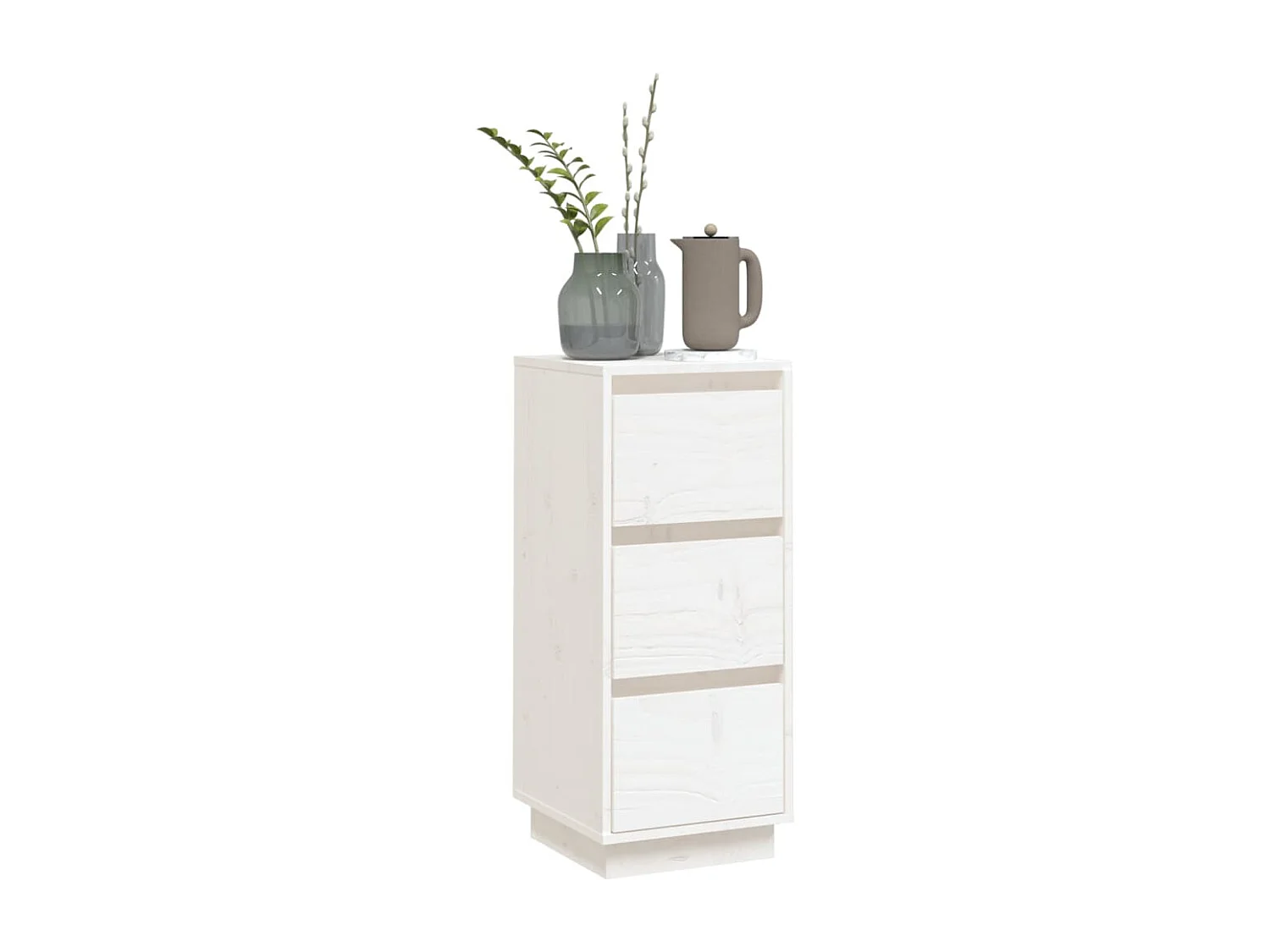 Buffet Blanc 32x34x75 cm Bois massif de pin