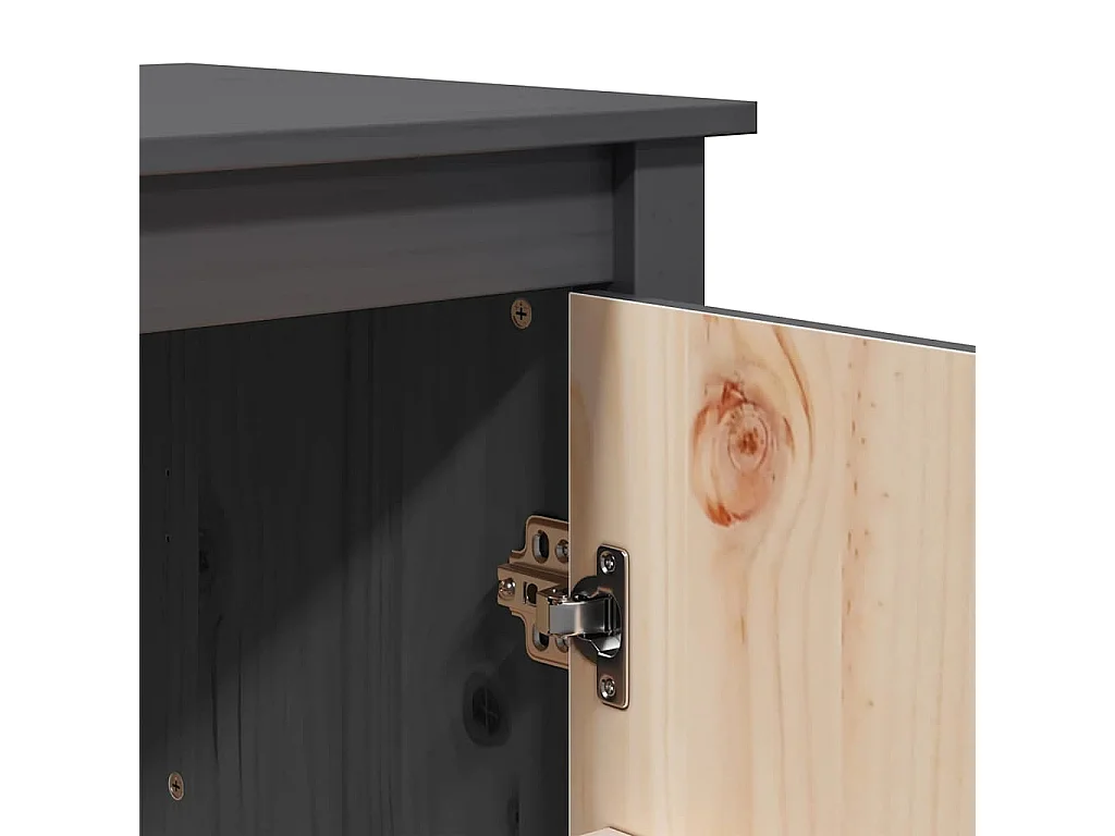 Buffet Gris 83x41,5x100 cm Bois massif de pin