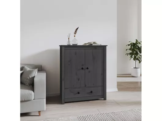 Kauf Unique Highboard Grau 83x41,5x100 cm Massivholz Kiefer