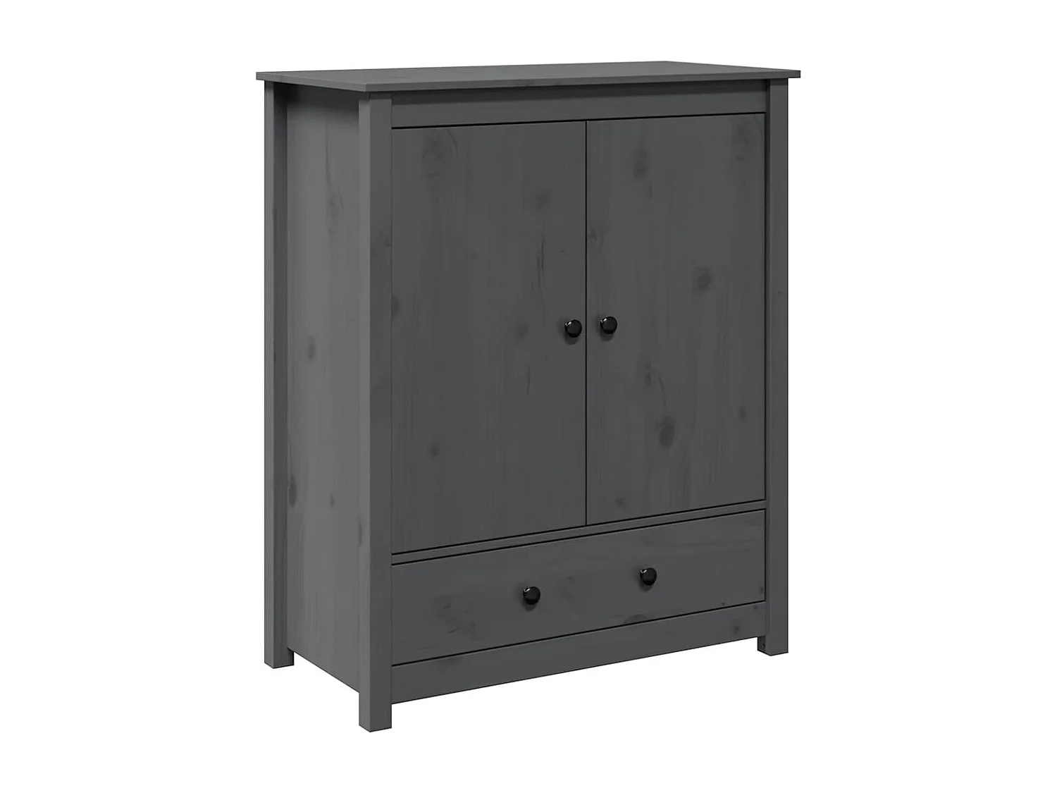 Highboard Grau 83x41,5x100 cm Massivholz Kiefer