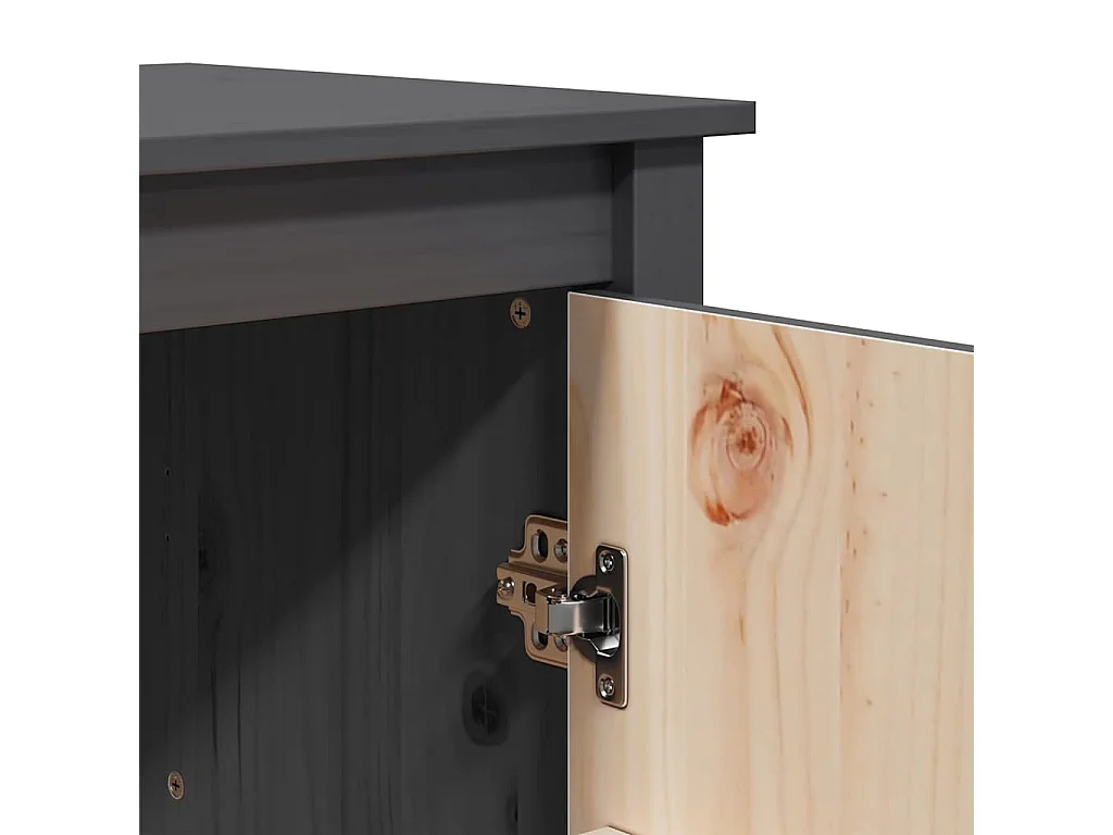 Hoge kast 83x41,5x100 cm massief grenenhout grijs