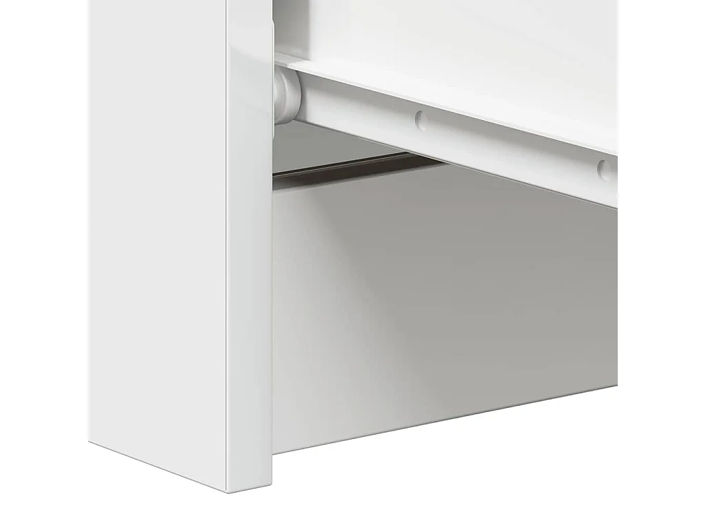 Aparador de madera contrachapada blanco brillante 60x35x98,5 cm