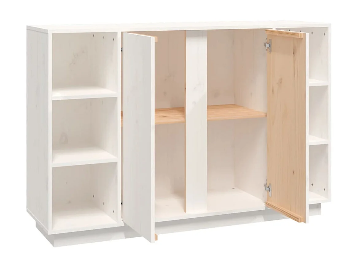 Buffet Blanc 120x35x80 cm Bois massif de pin