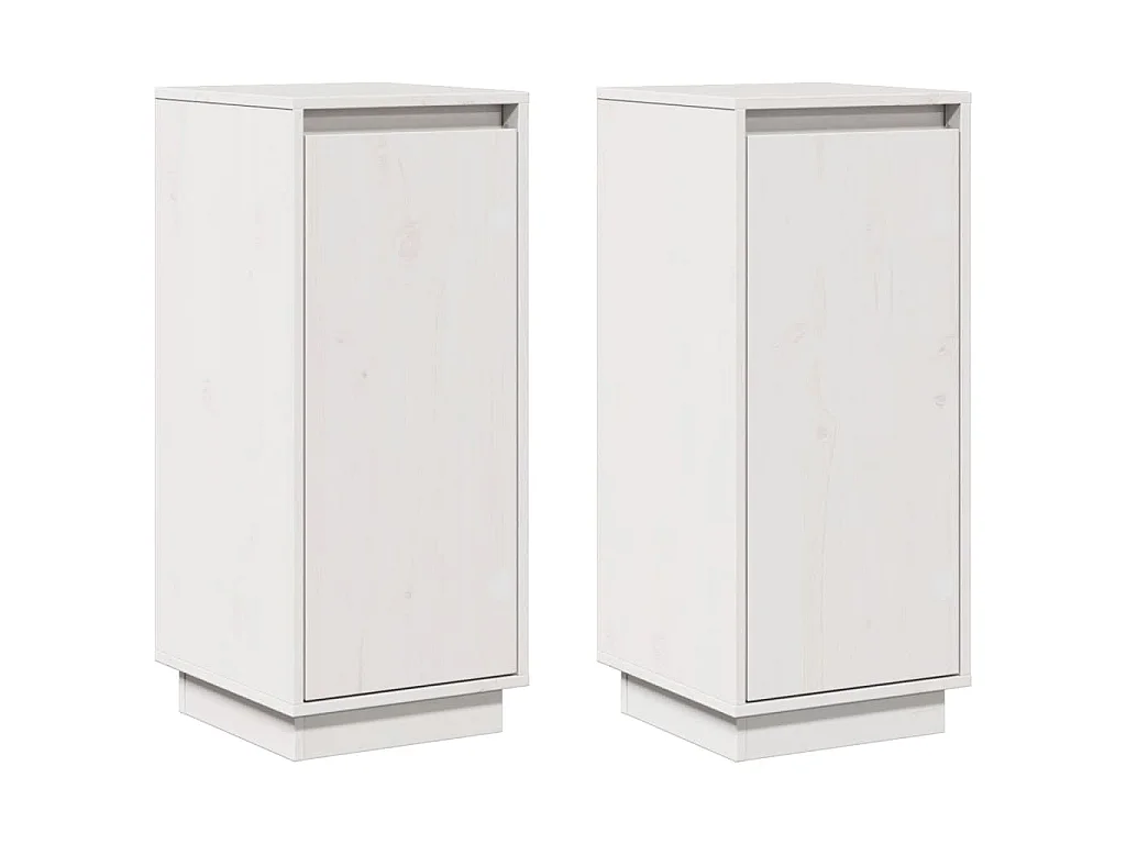 Sideboards 2 Stk. Weiß 31,5x34x75 cm Massivholz Kiefer