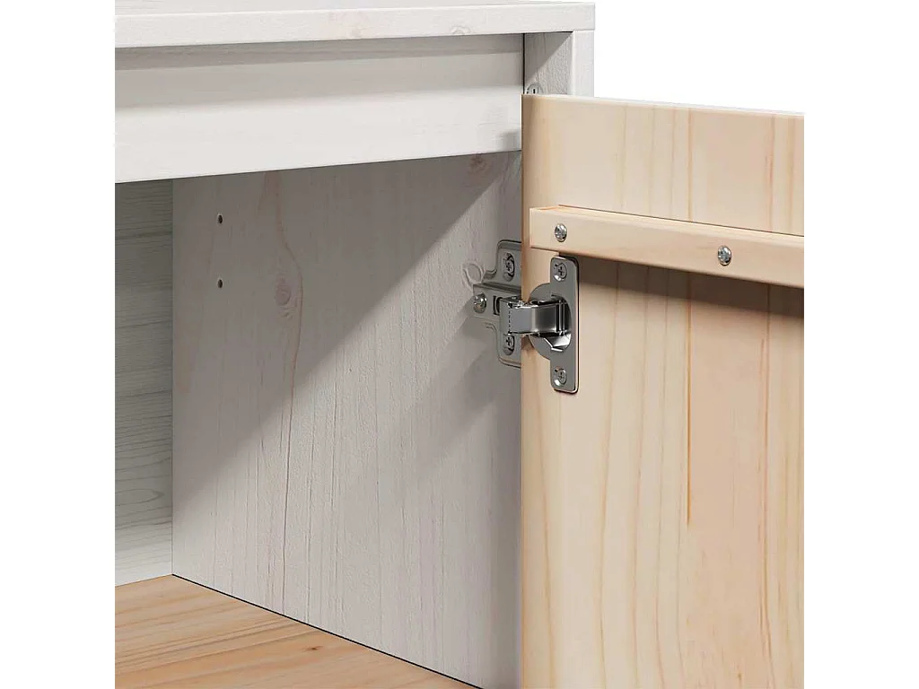 Buffets 2 pcs Blanc 31,5x34x75 cm Bois massif de pin