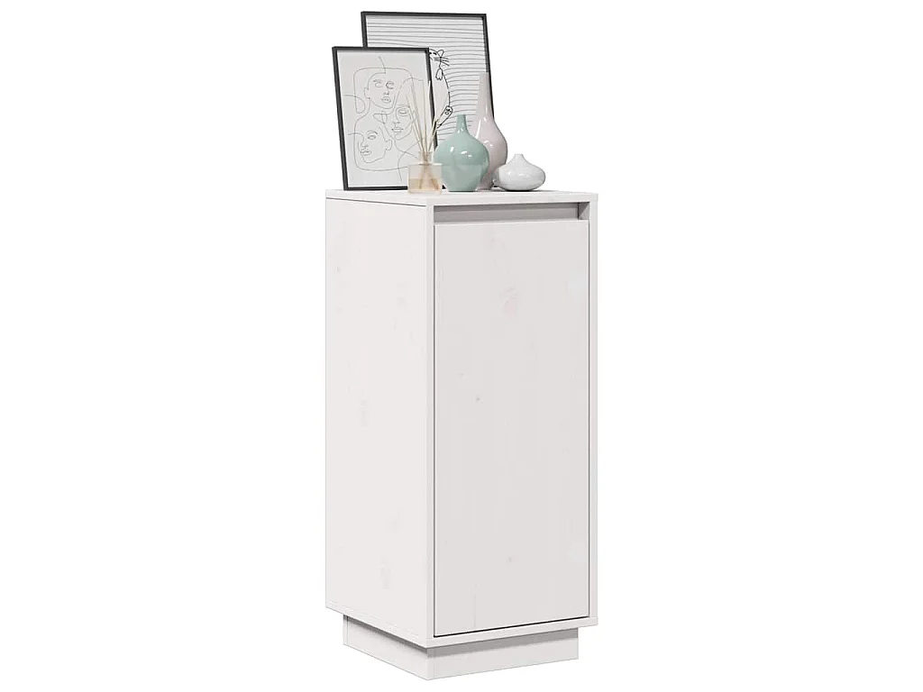 Buffets 2 pcs Blanc 31,5x34x75 cm Bois massif de pin
