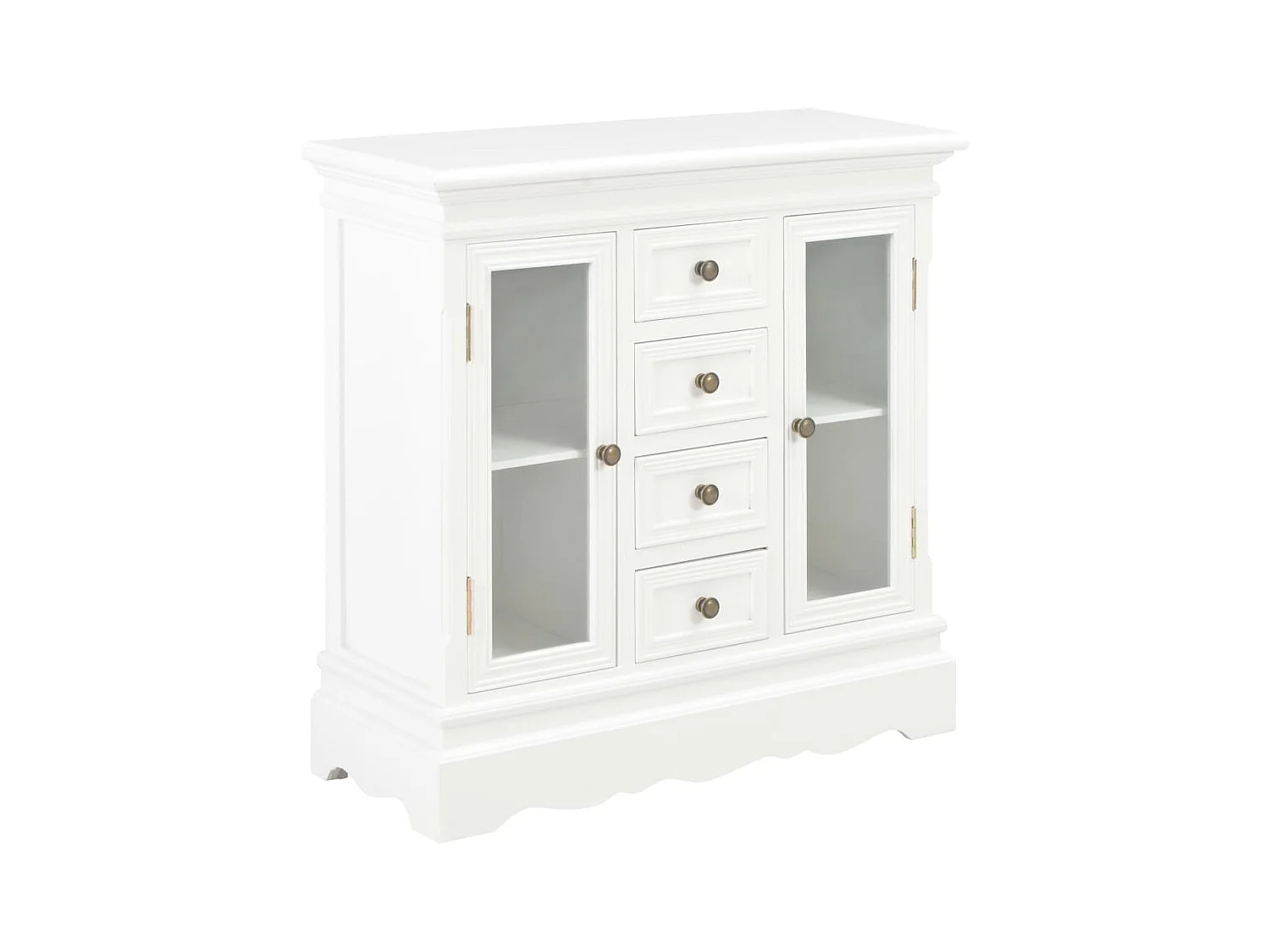 Buffet blanc 70x28x70 cm bois de pin massif