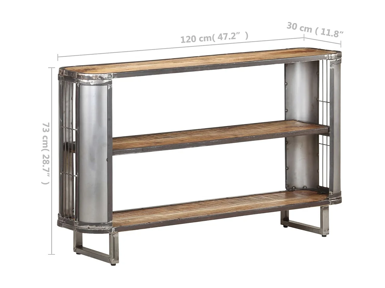 Buffet 120x30x73 cm Bois de manguier massif