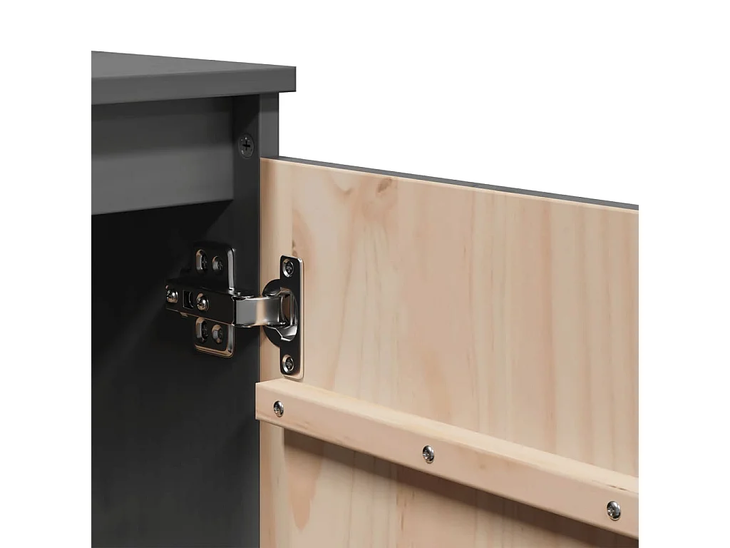 Bijzetkast 60x36x65 cm massief grenenhout grijs