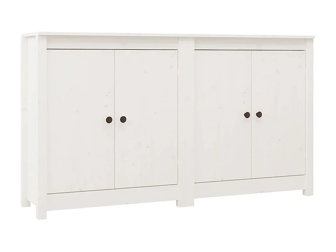 Sideboards 2 Stk. Weiß 70x35x80 cm Massivholz Kiefer
