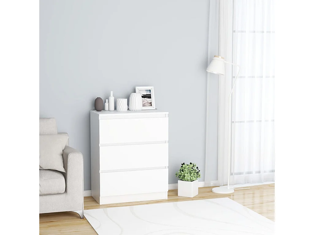 Credenza Bianca 60x35x76 cm in Legno Multistrato