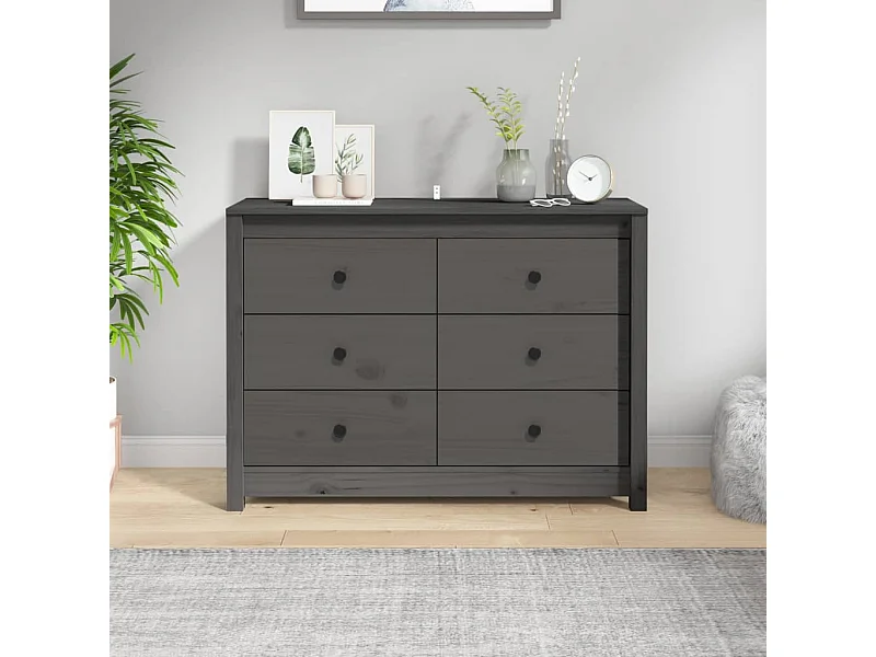 Armoire latérale Gris 100x40x72 cm Bois de pin massif