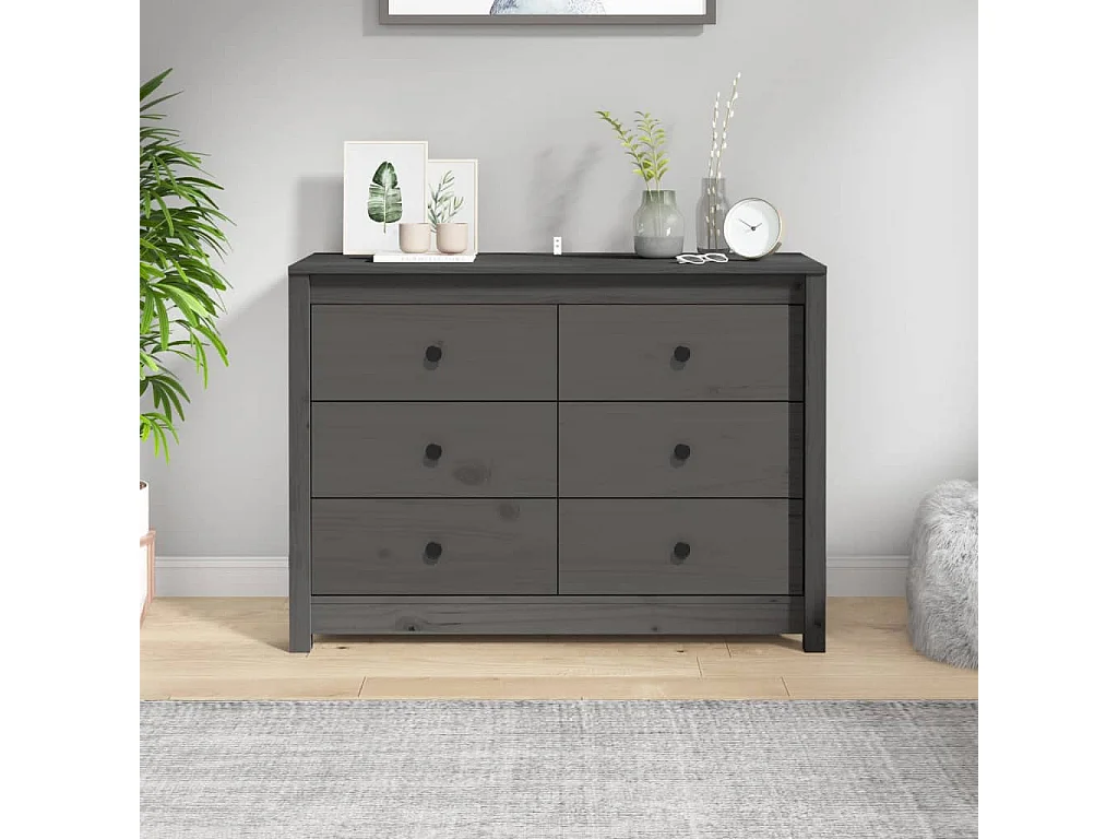 Armoire latérale Gris 100x40x72 cm Bois de pin massif