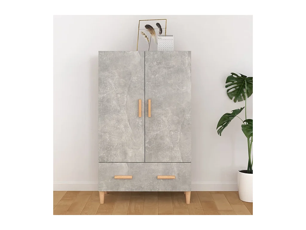 Buffet haut Gris béton 70x31x115 cm Bois d'ingénierie