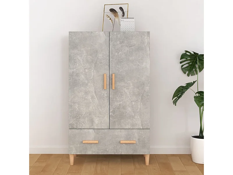 Buffet haut Gris béton 70x31x115 cm Bois d'ingénierie