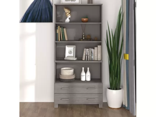 Kauf Unique Highboard HAMAR Massivholz Kiefer Hellgrau