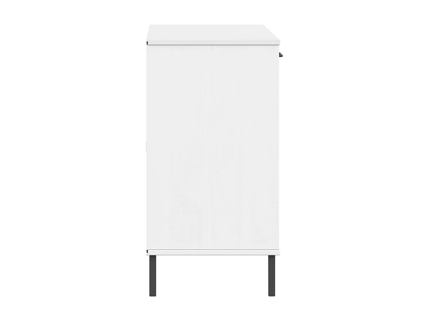 Sideboard OSLO mit Metallbeinen Weiß 113x40x77 cm Massivholz