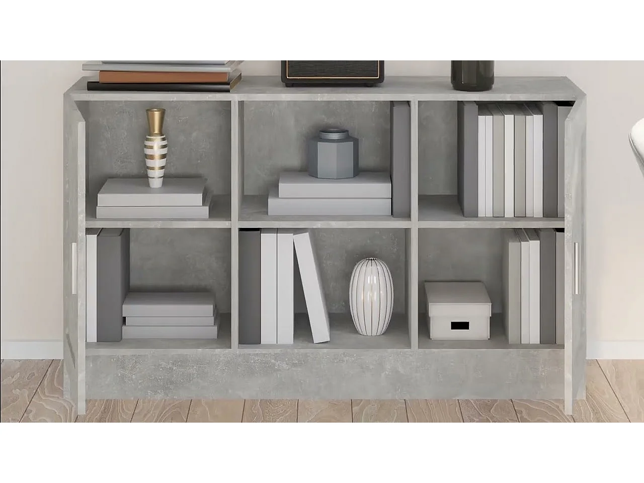 Buffet Gris béton 120x30,5x70 cm Bois d'ingénierie