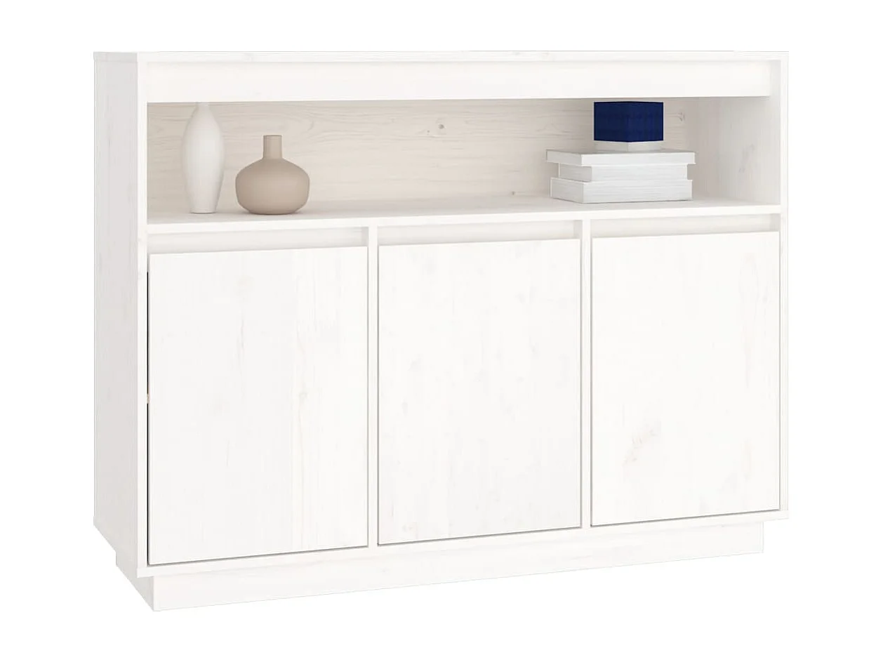 Aparador 104,5x34x80 cm madeira de pinho maciça branco