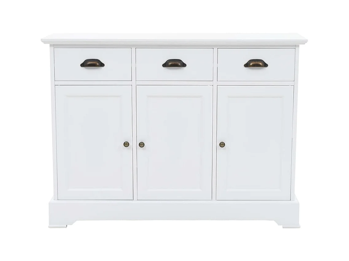 Credenza con 3 Ante in MDF e Legno di Pino 105x35x77,5 cm