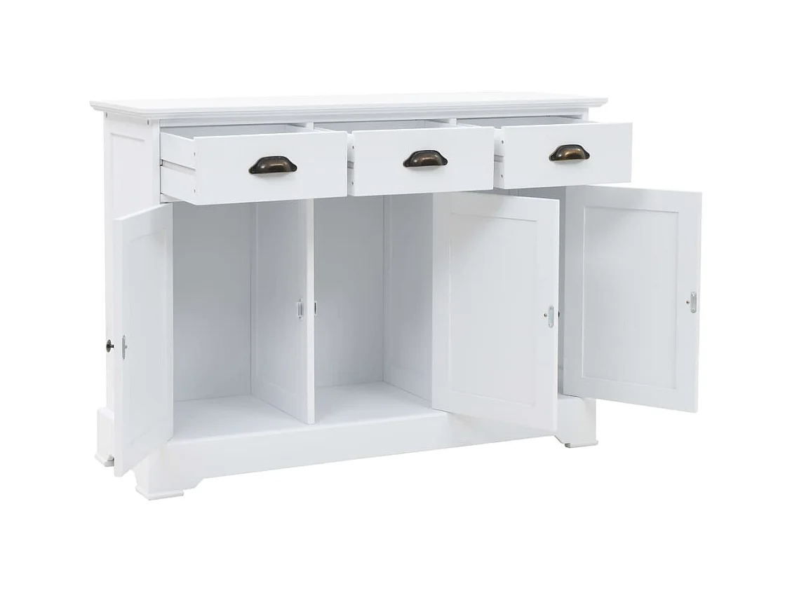 Credenza con 3 Ante in MDF e Legno di Pino 105x35x77,5 cm