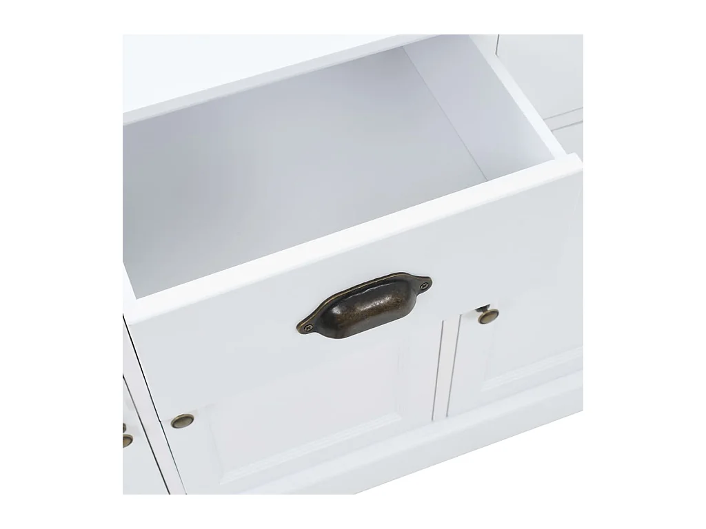 Credenza con 3 Ante in MDF e Legno di Pino 105x35x77,5 cm