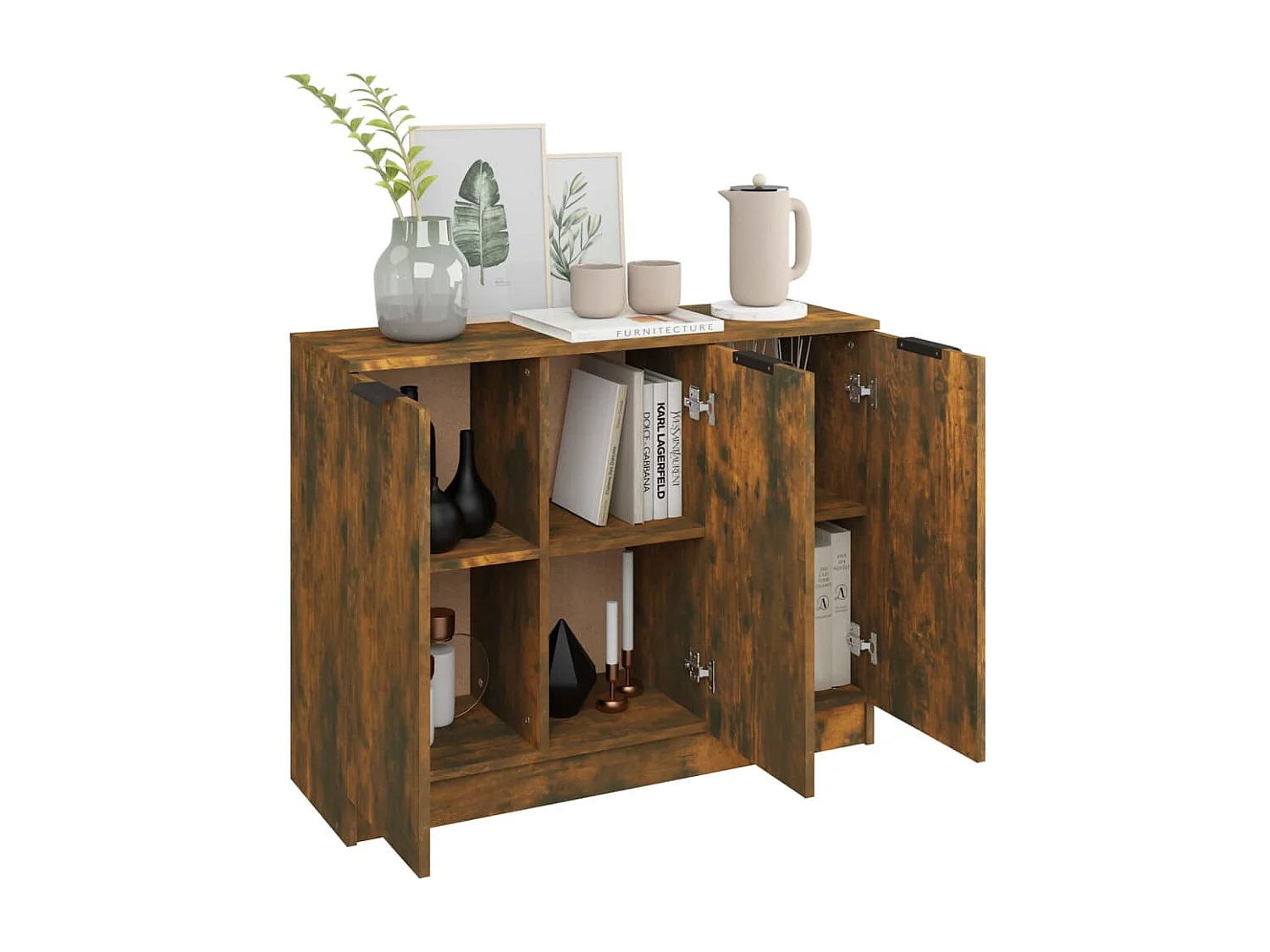 Buffet Chêne fumé 90,5x30x70 cm Bois d'ingénierie