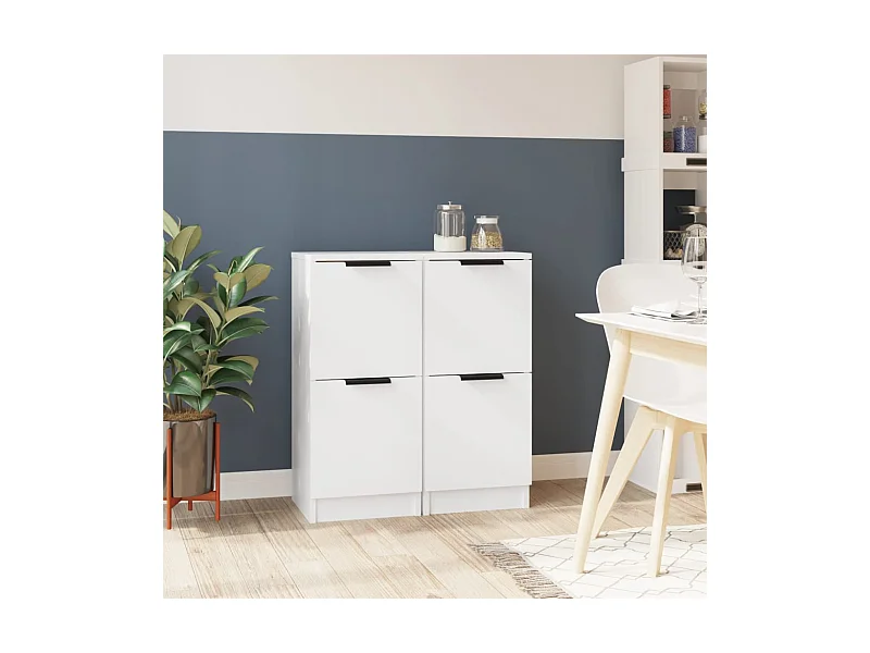 Sideboards 2 Stk. Weiß 30x30x70 cm Holzwerkstoff