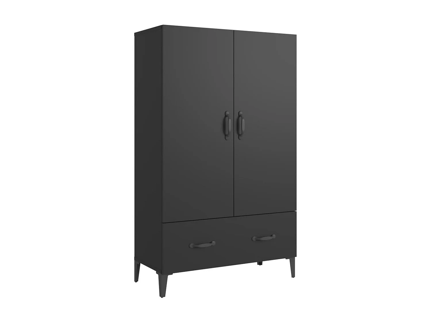 Hoge kast 70x31x115 cm bewerkt hout zwart