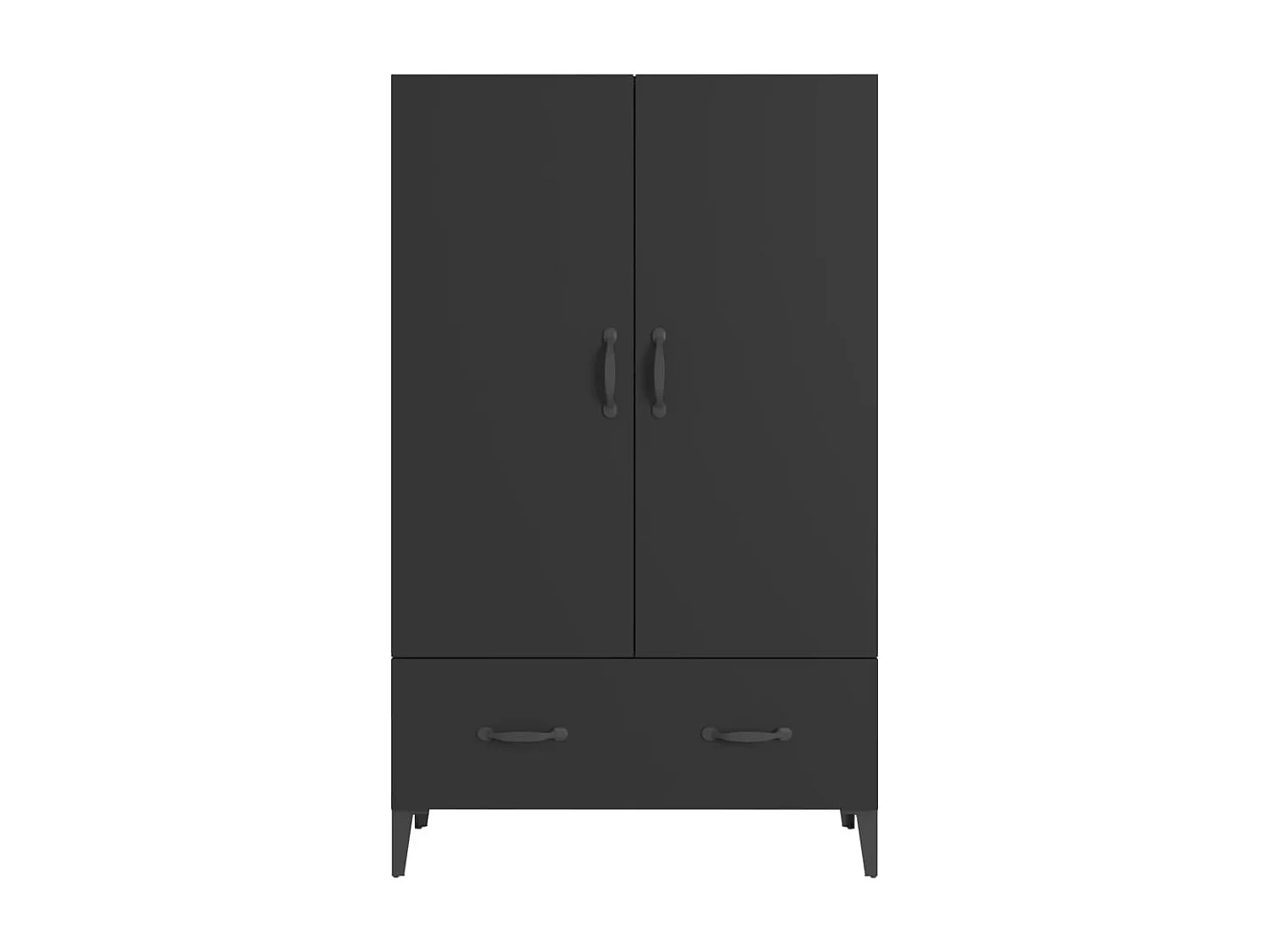 Hoge kast 70x31x115 cm bewerkt hout zwart