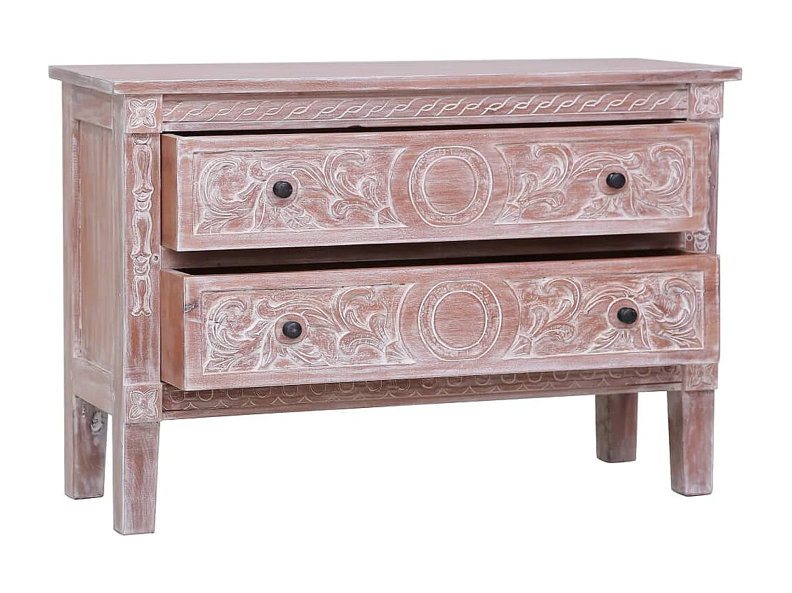 Sideboard mit 2 Schubladen 90 x 30 x 60 cm Massivholz Mahagoni