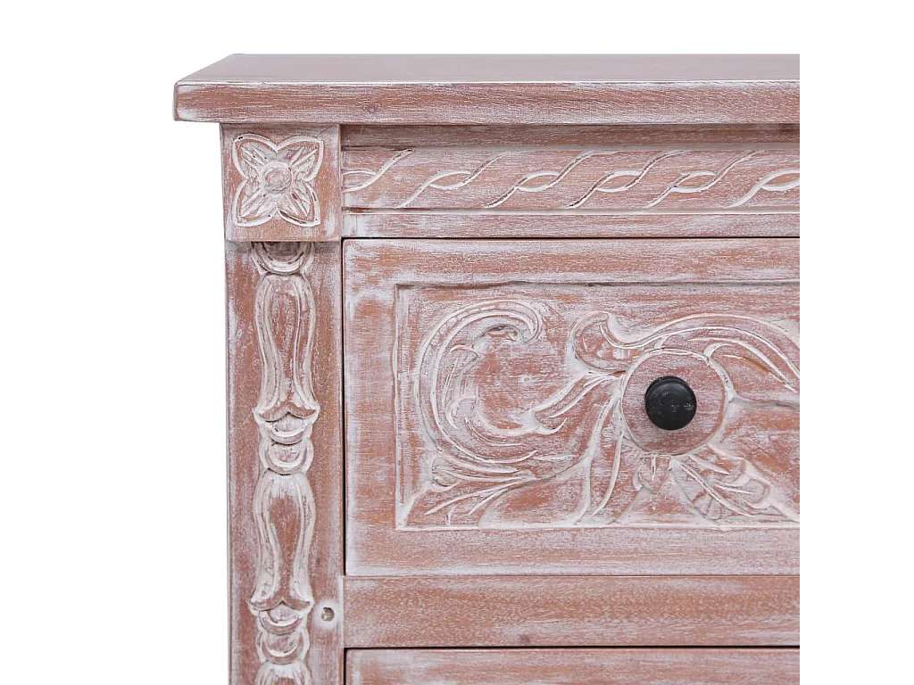 Sideboard mit 2 Schubladen 90 x 30 x 60 cm Massivholz Mahagoni