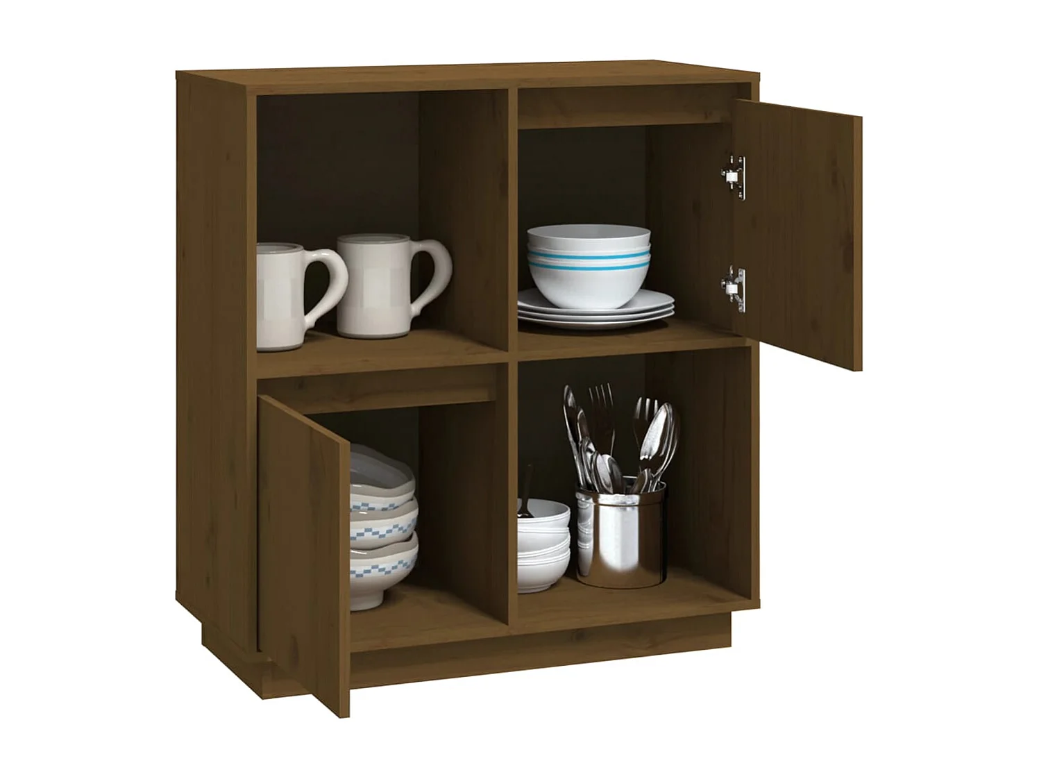 Dressoir 74x35x80 cm massief grenenhout honingbruin