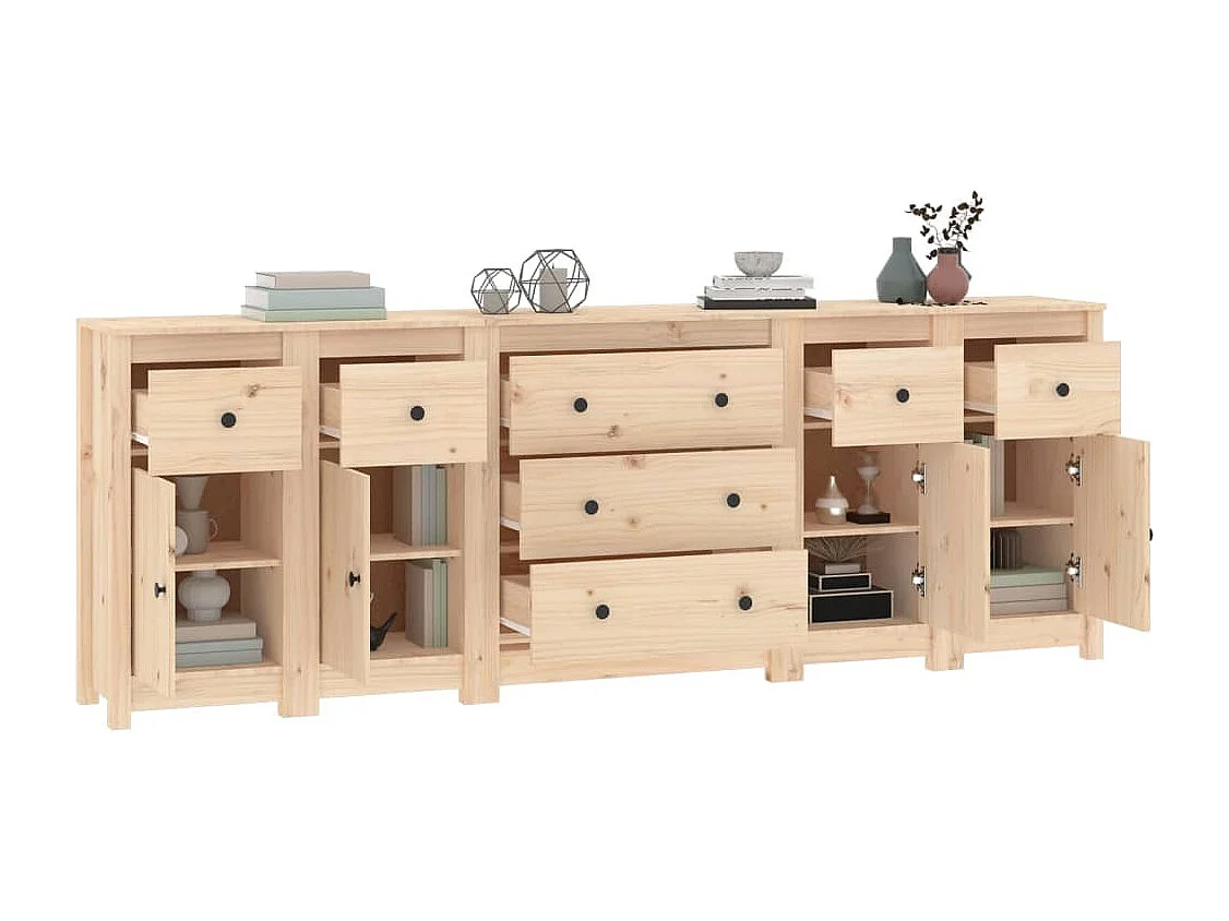 Dressoir 230x35x80 cm massief grenenhout