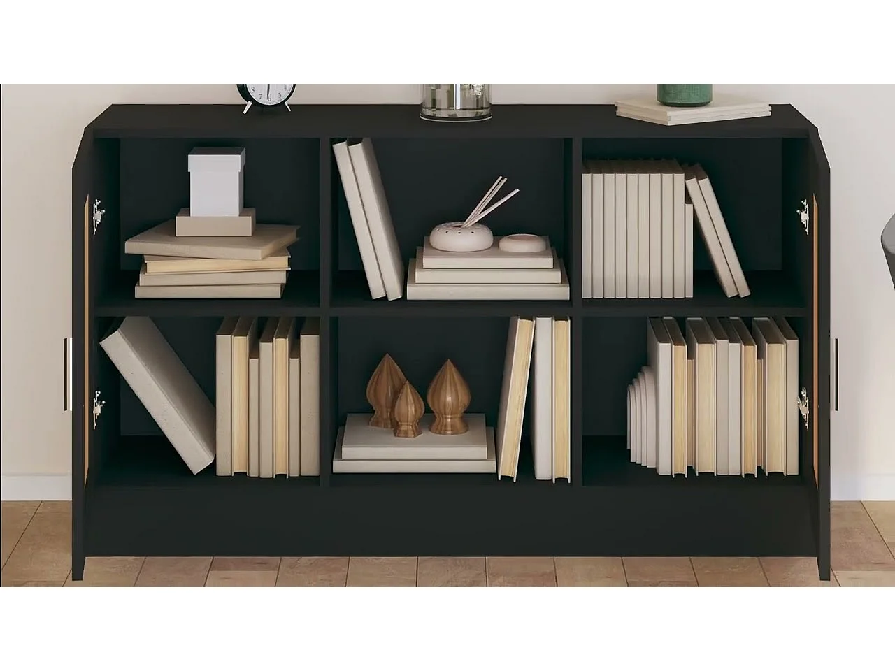 Buffet Noir 120x30,5x70 cm Bois d'ingénierie