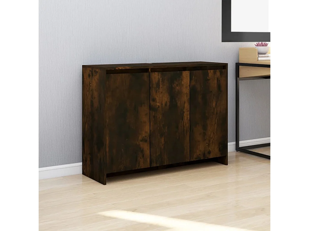 Aparador de madera de ingeniería roble ahumado 102x33x75 cm
