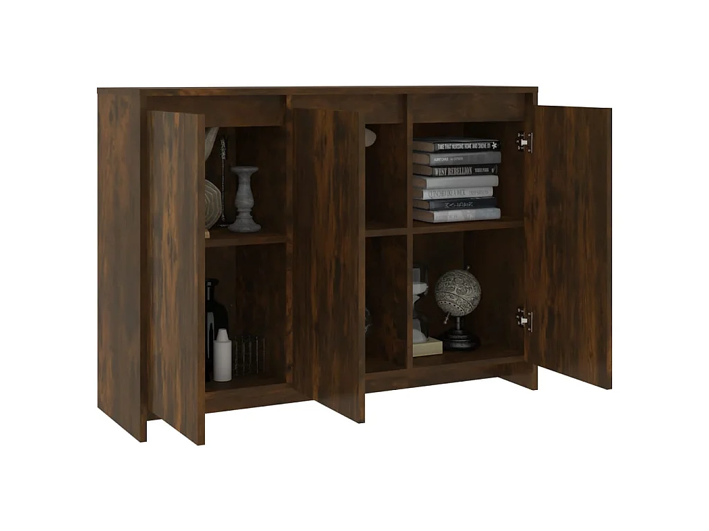 Aparador de madera de ingeniería roble ahumado 102x33x75 cm