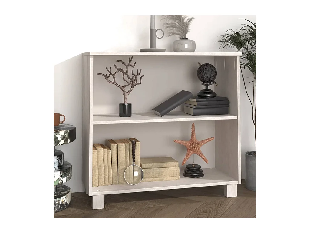 Dressoir HAMAR 85x35x80 cm massief grenenhout wit