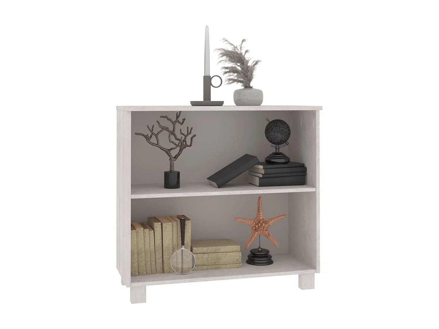 Buffet HAMAR Blanc 85x35x80 cm Bois massif de pin