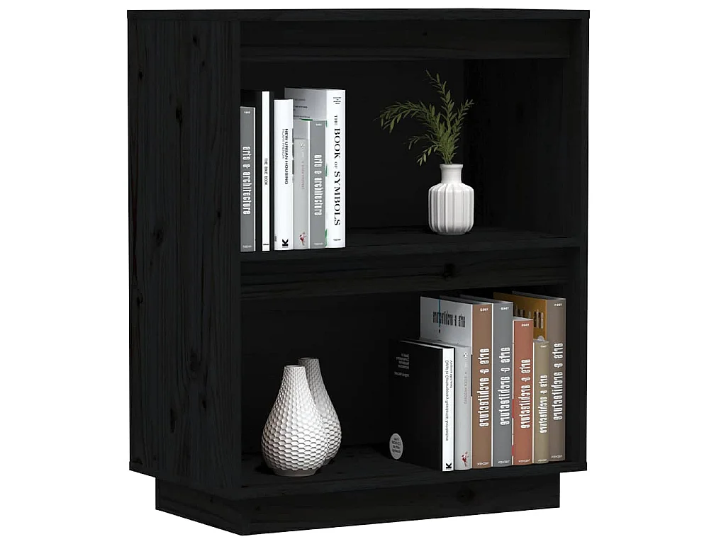 Armoire console Noir 60x34x75 cm Bois de pin solide
