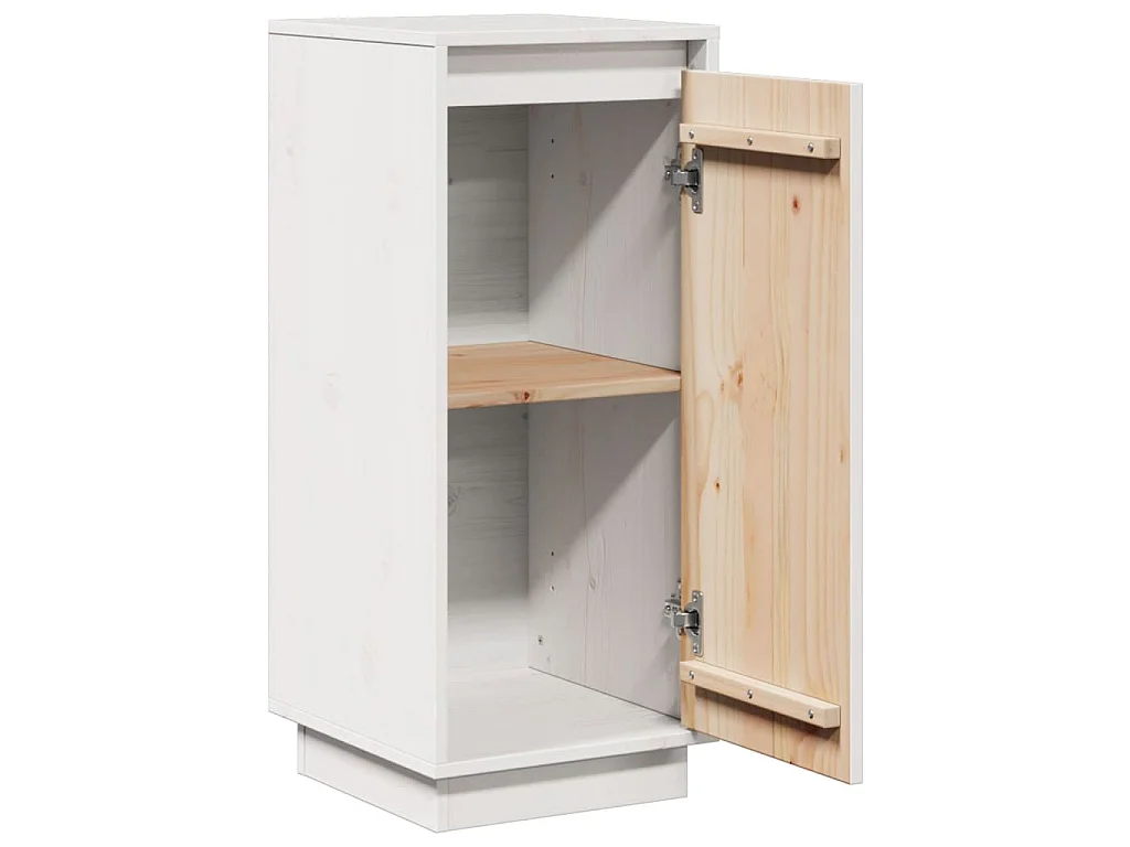 Buffet Blanc 31,5x34x75 cm Bois massif de pin