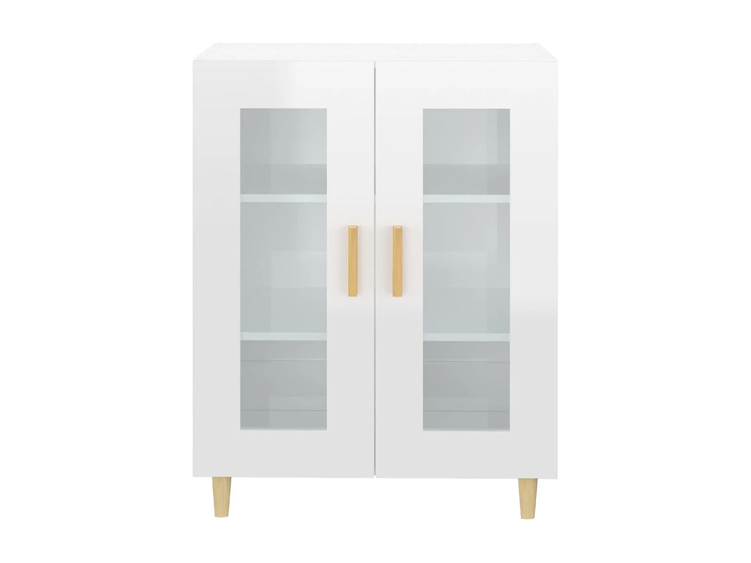 Buffet Blanc brillant 69,5x34x90 cm Bois d'ingénierie